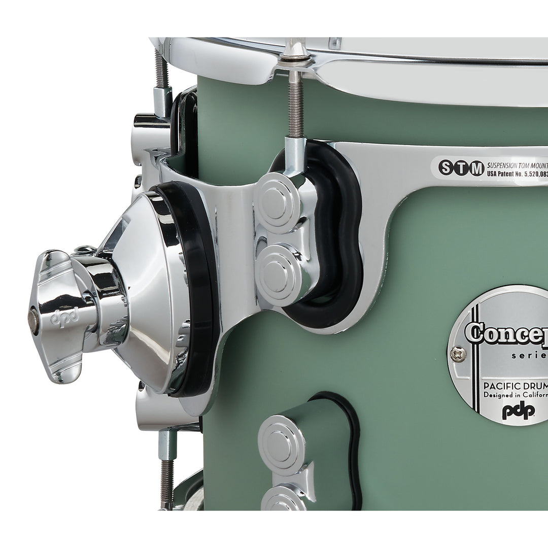PDP Concept Maple Finish Ply CM Fusion Kit Shell Pack w/ Chrome Hardware (16x20 w/ BDM, 8x10, 9x12, 14x14FT) - Satin Seafoam