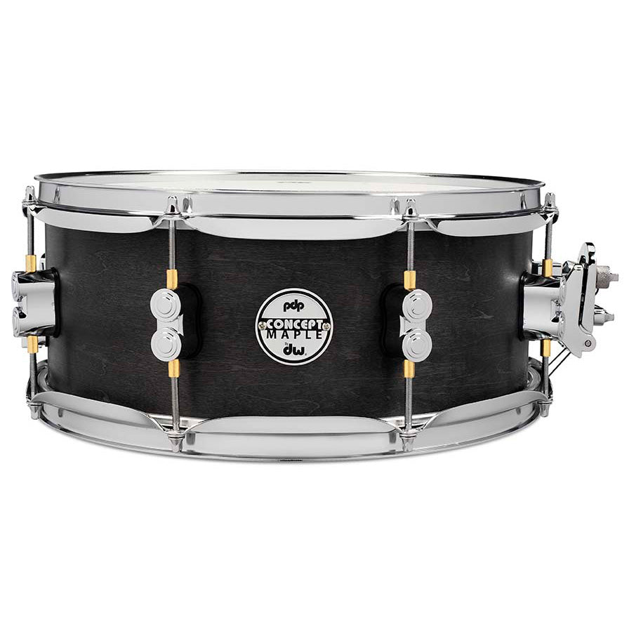 PDP Concept Maple 5.5x13 Snare Drum 10-Ply w/ Black Wax Finish & Chrome Hardware - Satin Black