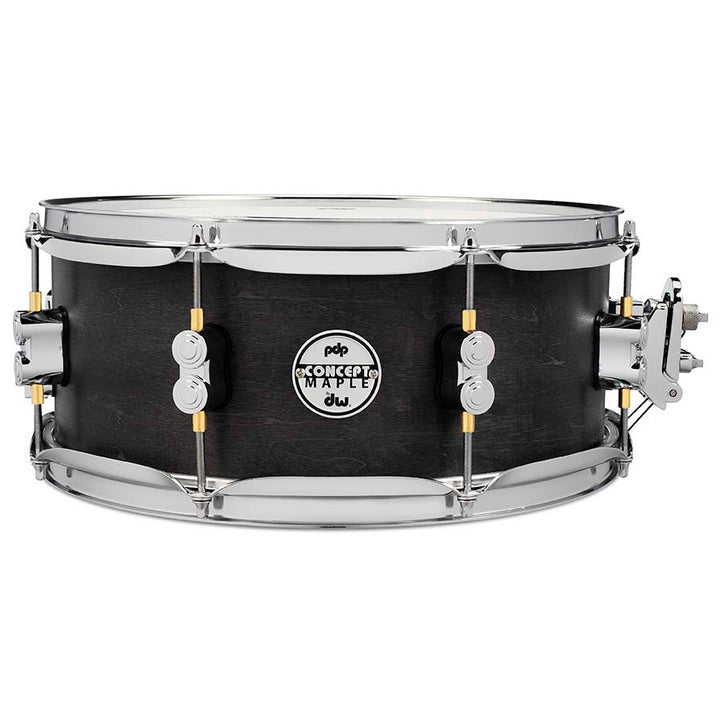 PDP Concept Maple 5.5x13 Snare Drum 10-Ply w/ Black Wax Finish & Chrome Hardware - Satin Black
