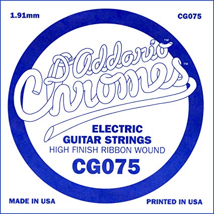 D'Addario CG075 - SINGLE CHROMES FLAT WND 075