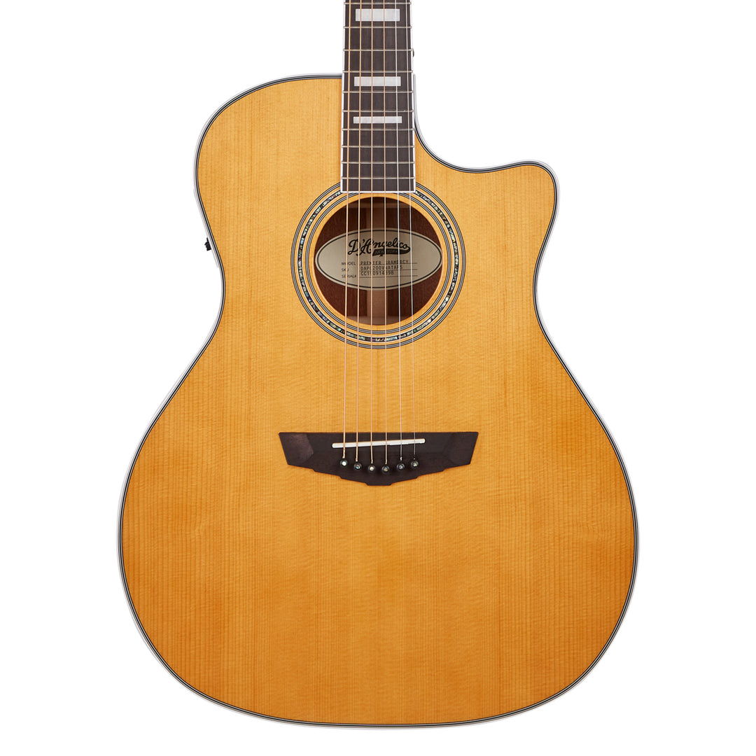 D'Angelico Premier Gramercy Acoustic Guitar - Vintage Natural