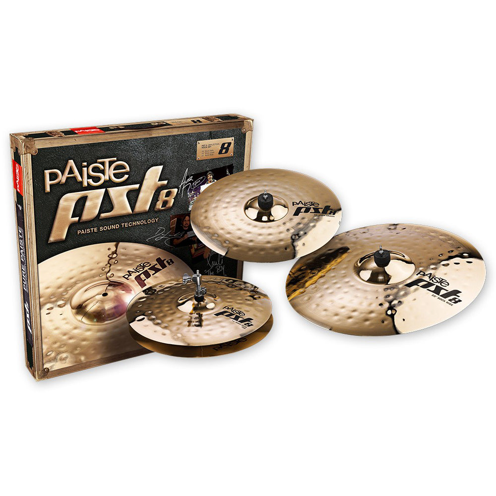 Paiste PST 8 Reflector Rock Pack Cymbal Set - 14” / 16” / 20”