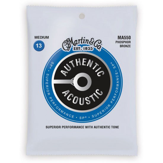 Martin MA550 Authentic Acoustic Superior Performance 92/8 Ph. Bronze Guitar Strings - Medium 13-56