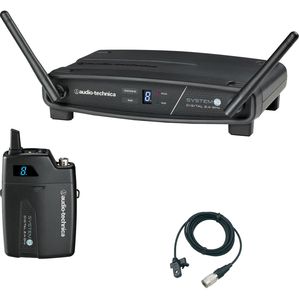 Audio-Technica ATW-1101 System 10 Digital Wireless 2.4 GHz System - MT830cW Lavalier Microphone