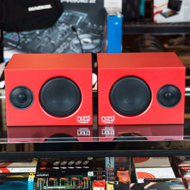 Nord Piano Monitors w/ Mounting Brackets (Pair) - Red (Open Box)