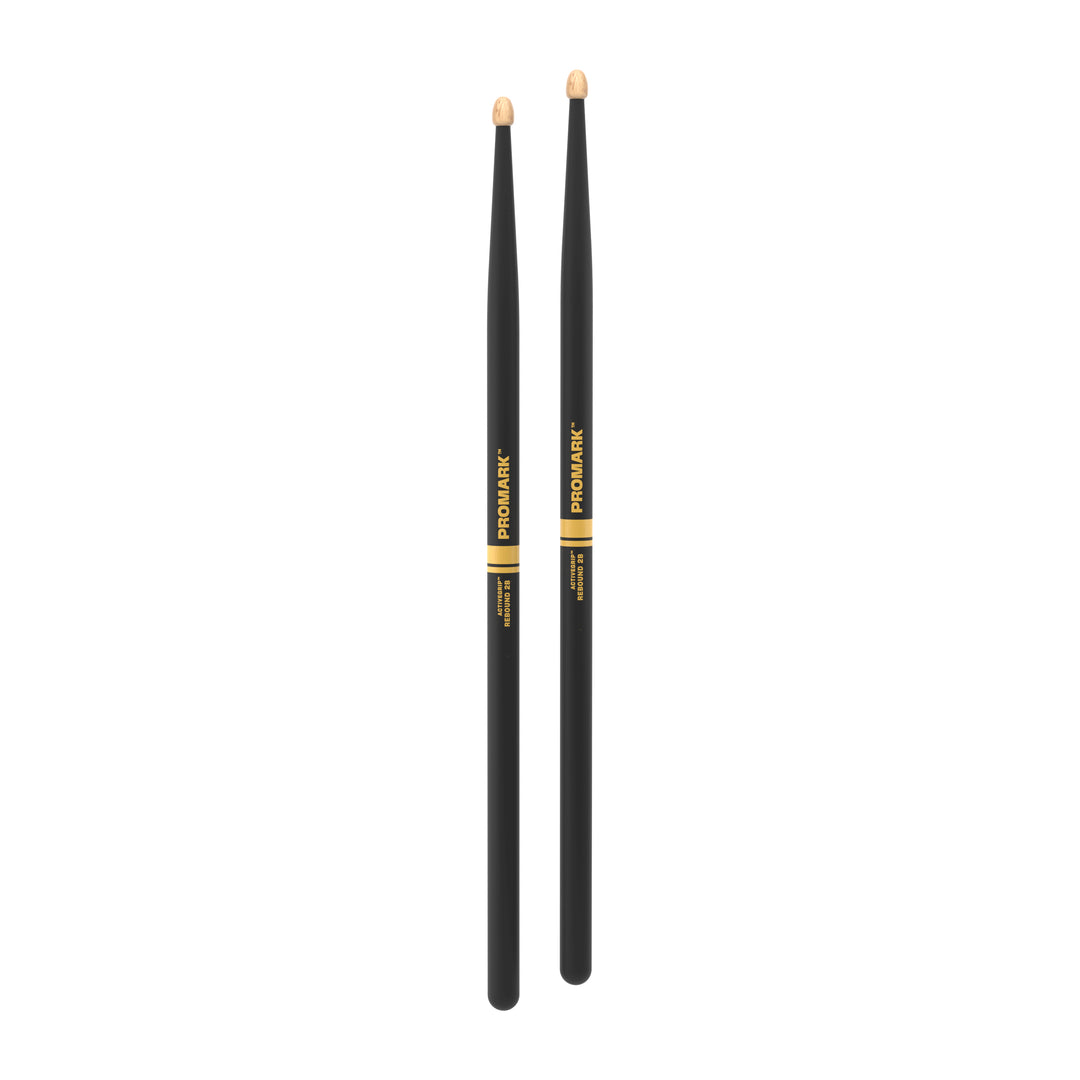 Promark R2BAG-Promark Rebound 2B ActiveGrip Hickory Drumsticks, Acorn Wood Tip