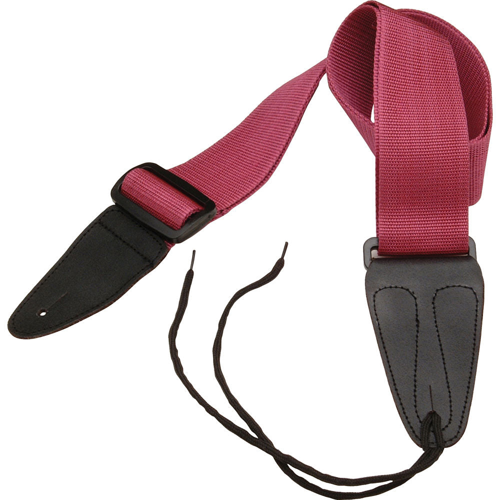 On-Stage GSA10 Guitar Strap with Leather Ends - Burgundy