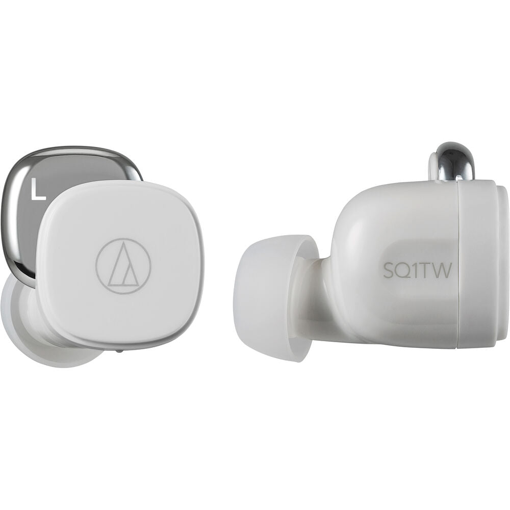 Audio-Technica Consumer ATH-SQ1TW True Wireless In-Ear Headphones - Popcorn White