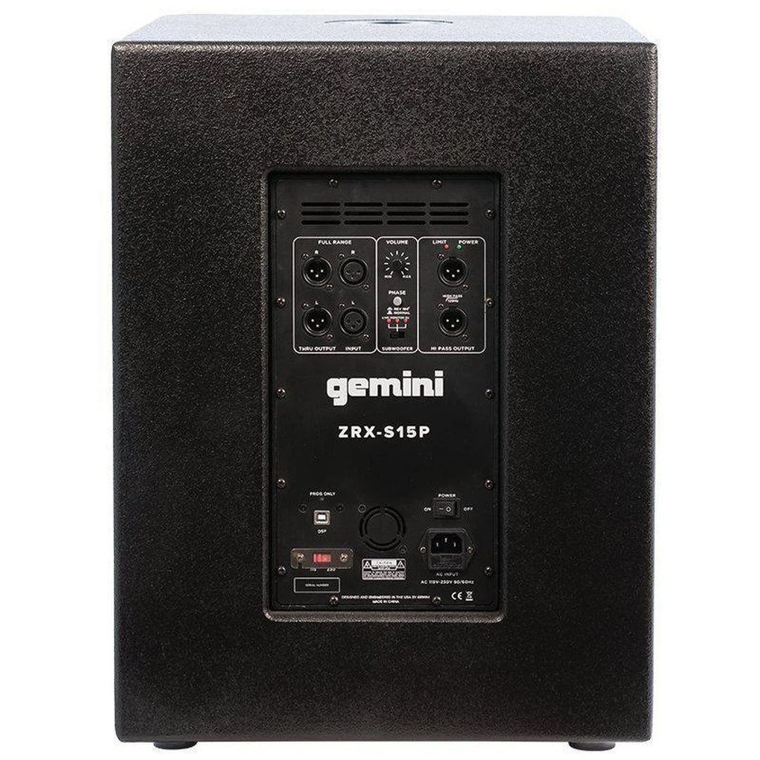Gemini ZRX-S15P Powered Subwoofer - 15”