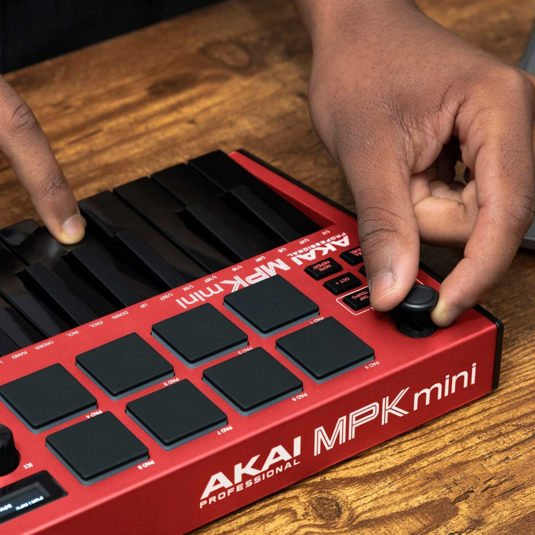Akai MPK Mini Mk3 Portable USB MIDI Keyboard Controller - Red