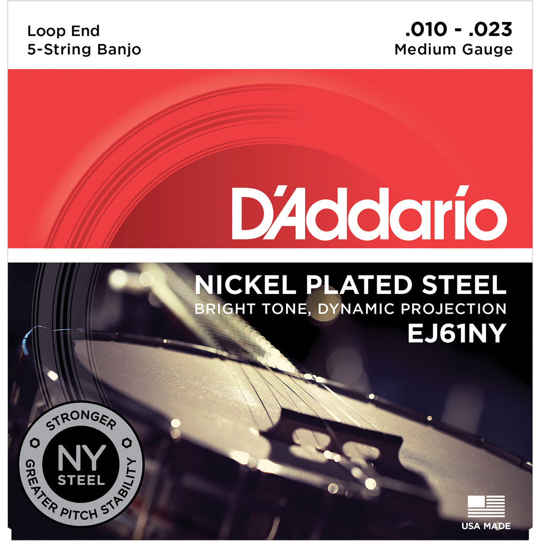 D'Addario EJ61NY - SET BANJO NY STEEL 10-23 MED