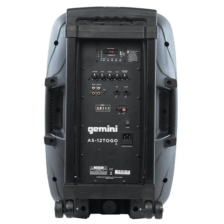 Gemini AS-12TOGO Mobile PA System with Bluetooth Wireless Technology - 12”