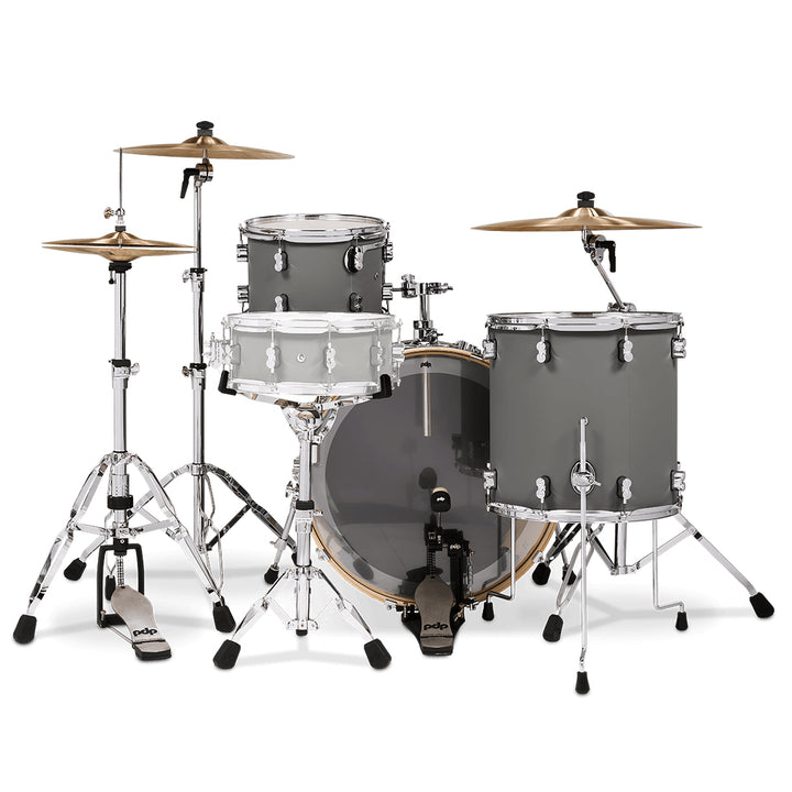 PDP Concept Maple Finish Ply CM Rock Kit Shell Pack w/ Chrome Hardware (14x24, 9x13, 16x16FT) - Satin Pewter