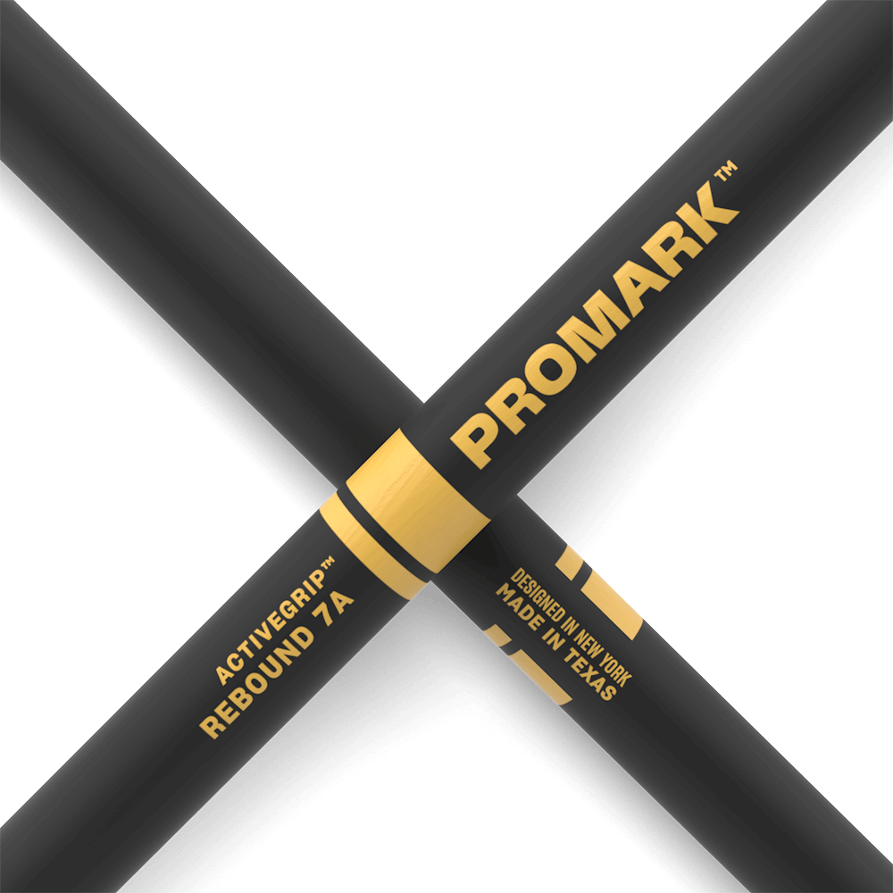 Promark R7AAG -Promark Rebound 7A  ActiveGrip Drum Sticks With Acorn Tips