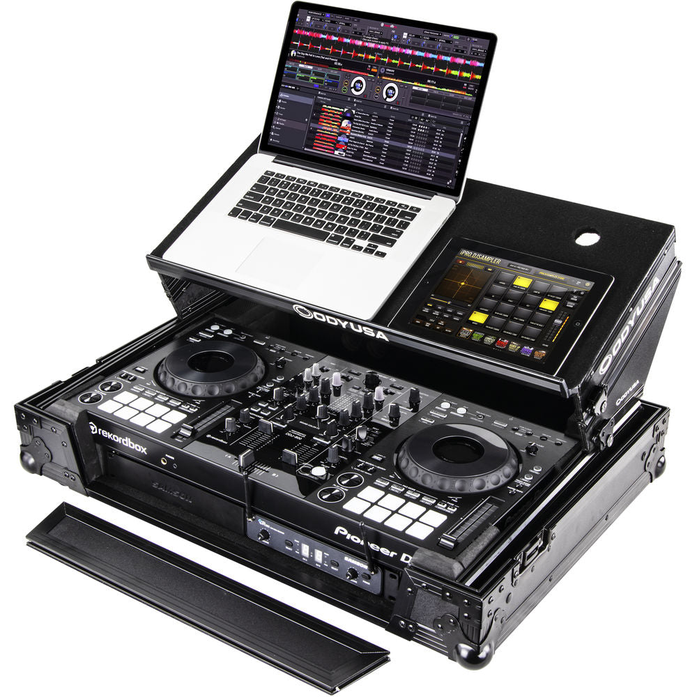 Odyssey FZGSPIDDJ8001 Flight Zone Glide Style Flight Case for Pioneer DDJ-800 w/ 2U Rack - Black