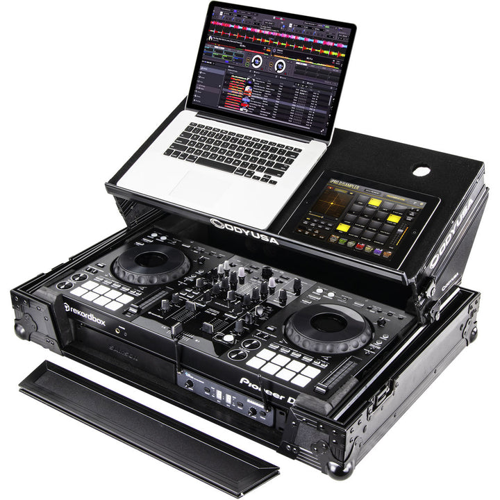 Odyssey FZGSPIDDJ8001 Flight Zone Glide Style Flight Case for Pioneer DDJ-800 w/ 2U Rack - Black