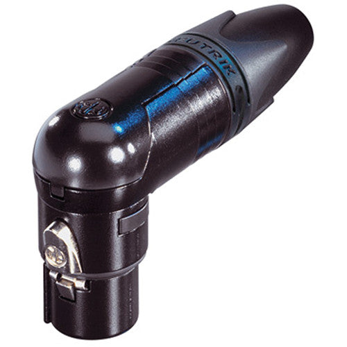 Neutrik NC3FRX-B - 3 Pin Black Right Angle XLRF -Slim with Gold Contacts