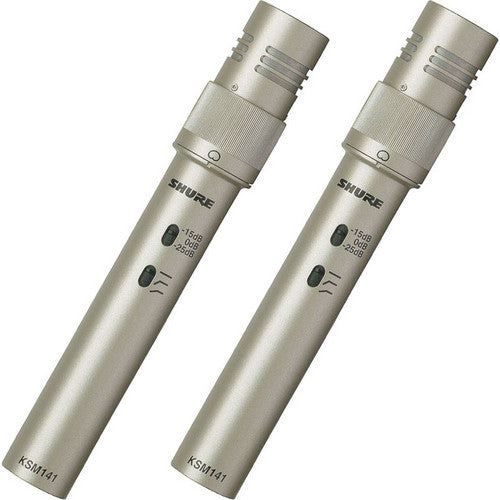 Shure KSM141 Dual Pattern Instrument Microphone for Studio Recording Matched Pair