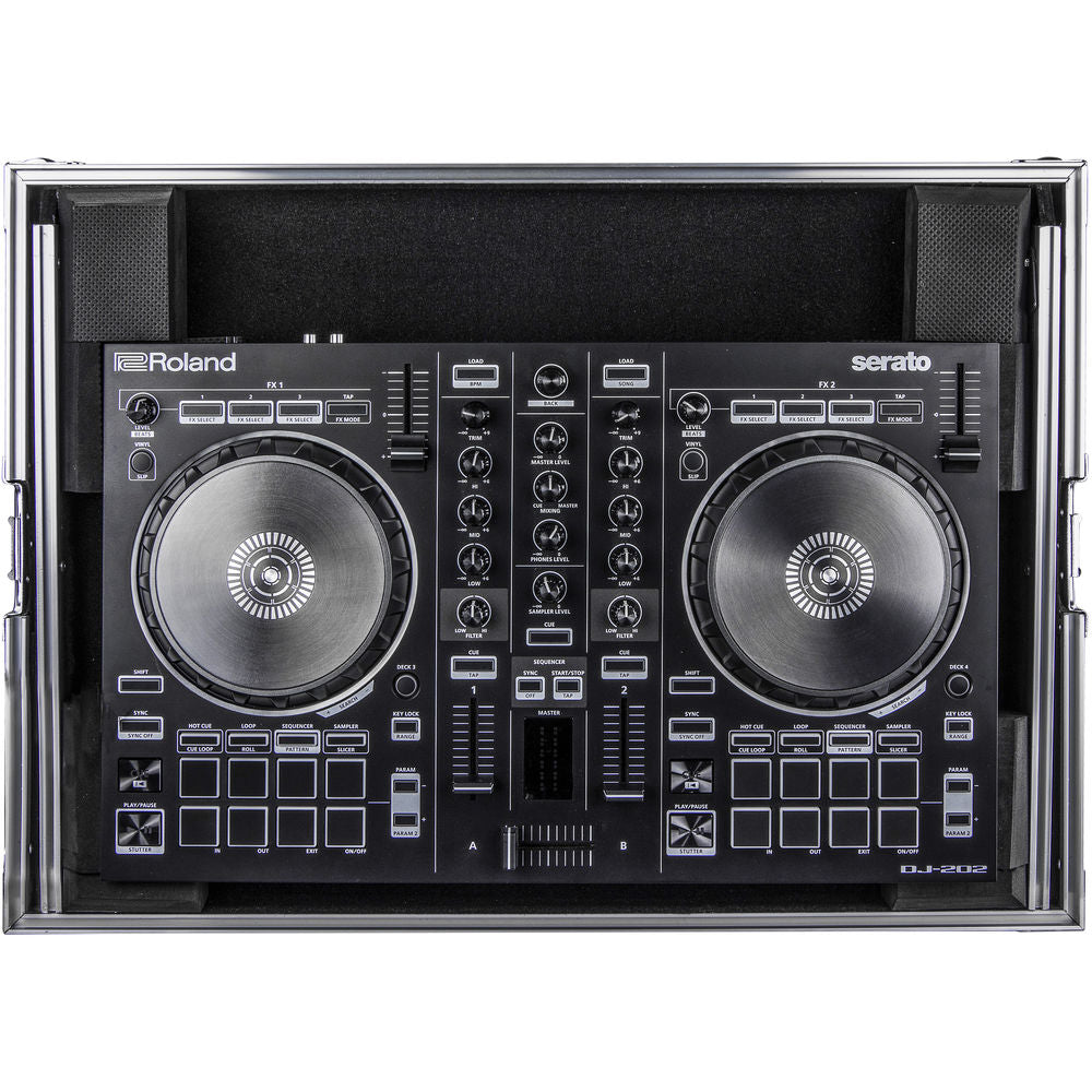 Odyssey FRGSDJ202 Flight Zone Low-Profile Glide Style Case for Roland DJ-202 DJ Controller - Silver