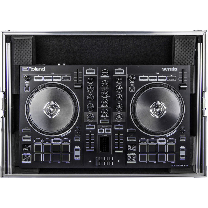 Odyssey FRGSDJ202 Flight Zone Low-Profile Glide Style Case for Roland DJ-202 DJ Controller - Silver