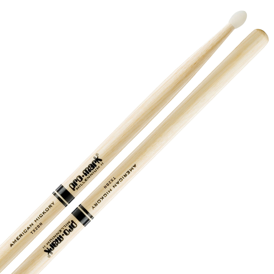 Promark TX2BN -Promark American Hickory 2B Nylon Tip Drumsticks