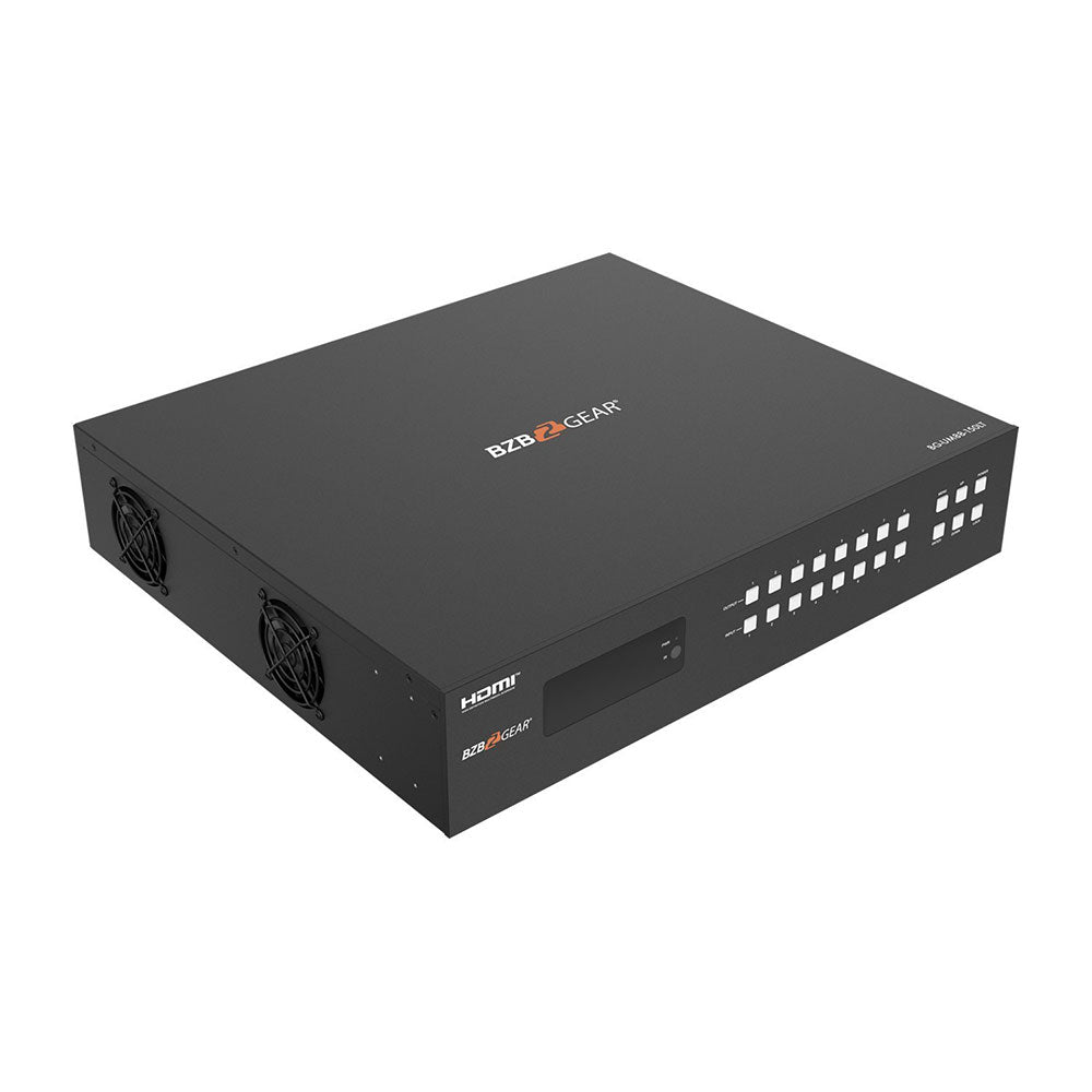BZBGEAR - 8X8 4K UHD 18Gpbs HDMI and HDBaseT Matrix Switch with Bi-directional IR/Advance EDID and Downscaling