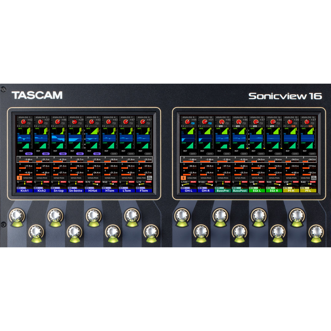 TASCAM VIEW (Visual Interactive Ergonomic Workflow) 16 Input Digital Mixing System