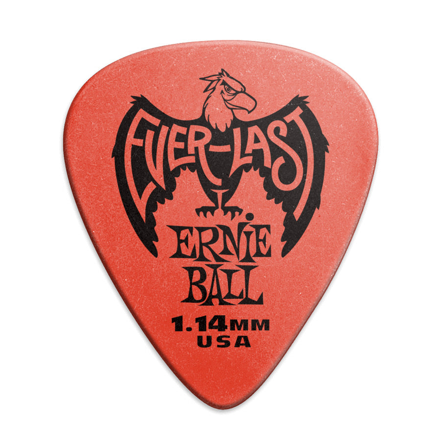 Ernie Ball Guitar Picks Everlast (Bag of 12) - 1.14mm Red