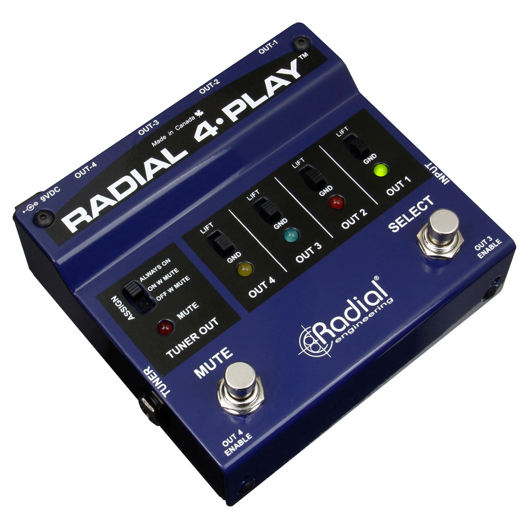 Radial 4-Play Active DI Box with Four Selectable Outputs