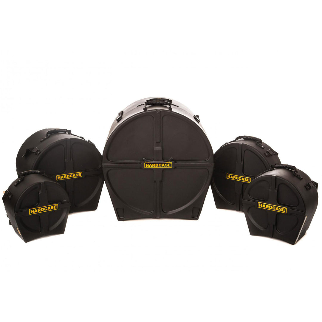 HARDCASE HROCKFUS2 - Drum Kit Cases for Rock Fusion Set 2 - Includes HN14S, 10T, 12T, 14FT, 22B