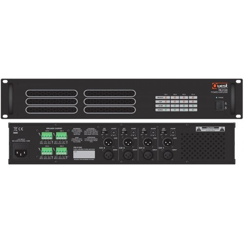 Quest PB-4120 - 4 Channel Professional Power Amplifier - 4 x 120W