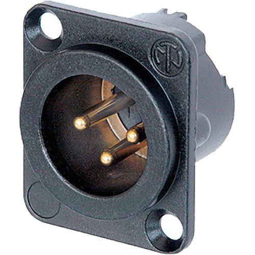 Neutrik NC3MD-LX-B - 3 pin Black Chassis XLRM -D Size with Gold Contacts
