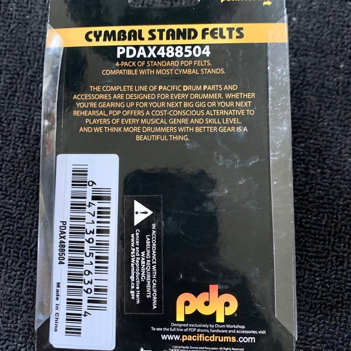 PDP PDAX488504 Cymbal Felts w/ Short Profile (4-Pack) - Black