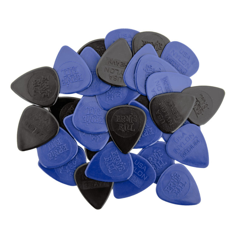Ernie Ball Guitar Picks Nylon (Bag of 50) - Assorted Med-Heavy