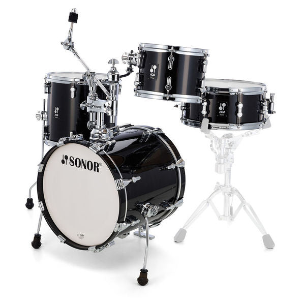 Sonor AQ2 Safari Set 4-Piece Drum Kit with Cymbal / Tom Holder - Transparent Stain Black