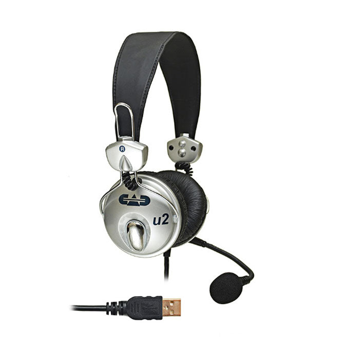 CAD AUDIO U2 - USB Stereo Headphones W/ Condenser Microphone and 6' USB Cable