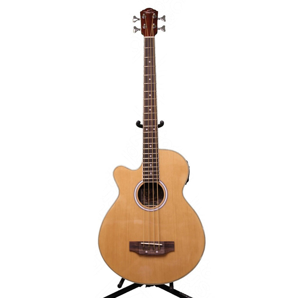 Oscar Schmidt OB100NLH-A Electric Bass Guitar Lefty 4-String w/Bag Natural Active
