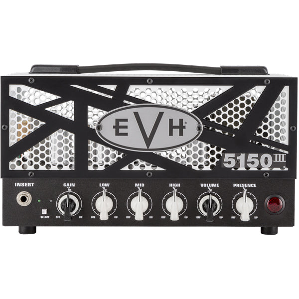 EVH 5150III 15W LBXII Guitar Amp Head - White Grille w/ Black Stripes and Black Front Control Panel
