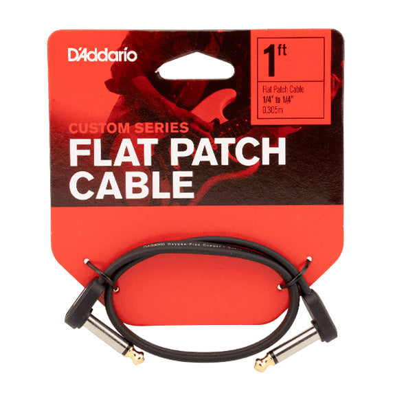 D'Addario Flat Patch Cable 1-Foot Matching Right-Angle (Single)