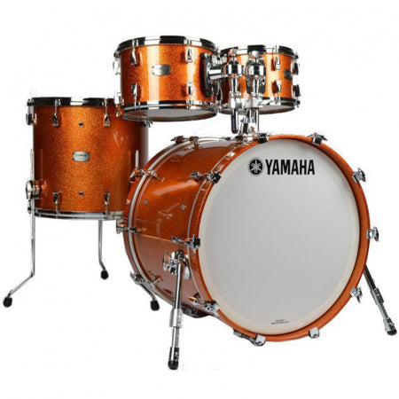 Yamaha Absolute Hybrid Maple 4-Piece Shell Pack 22” Bass Drum (No Snare) - Orange Sparkle