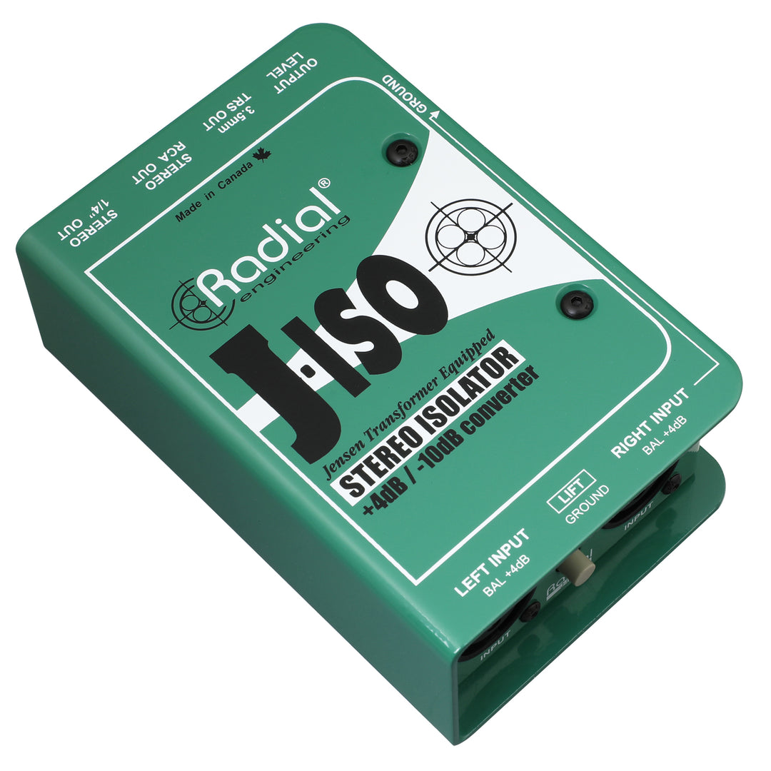 Radial J-ISO Stereo 4 dB to -10 dB Converter with Jensen Transformers