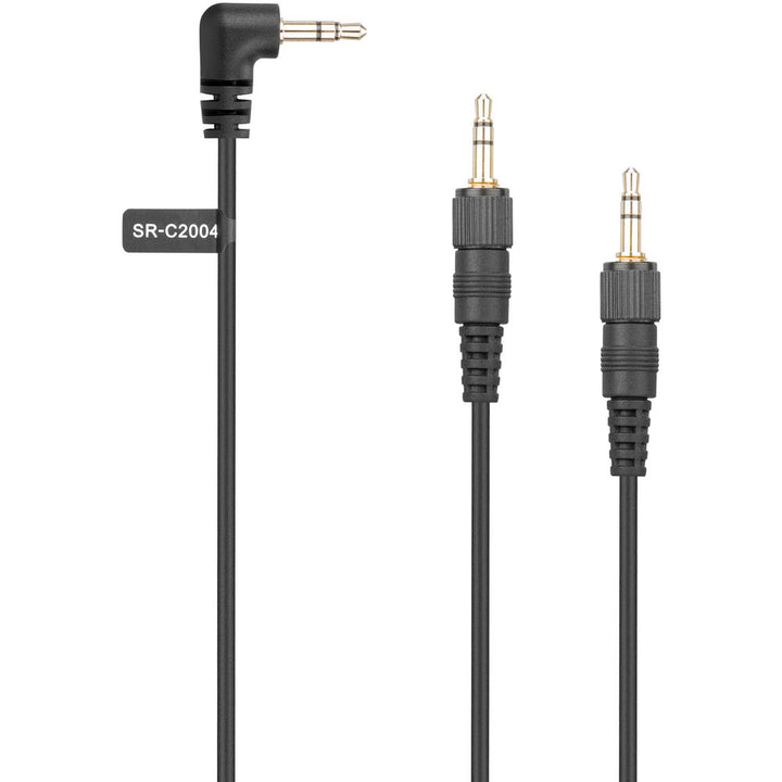 Saramonic SR-C2004 Dual Locking 3.5mm to Right-Angle 3.5mm Output Y-Cable for Two Wireless Receivers - 13”