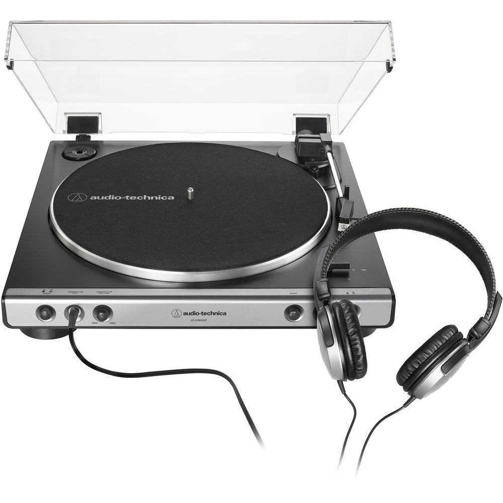 Audio-Technica Consumer AT-LP60XHP Stereo Turntable with Headphones - Gunmetal & Black