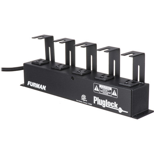 Furman PLUGLOCK 15A Locking Distribution Strip with 5 Outlets & 5ft Cable