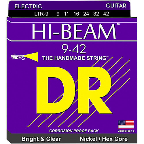 DR Strings LTR-9 (Light) - HI-BEAM Nickel Plated Electric: 9, 11, 16, 24, 32, 42