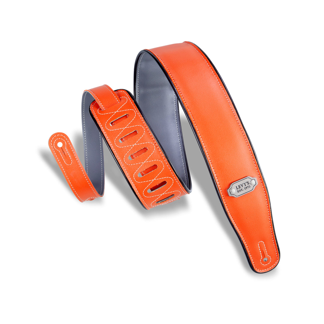 Levy's M26VP-ORG_GRY Vinyl Guitar Straps