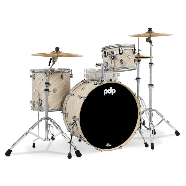 PDP Concept Maple Finish Ply CM Rock Kit Shell Pack w/ Chrome Hardware (14x24, 9x13, 16x16FT) - Twisted Ivory