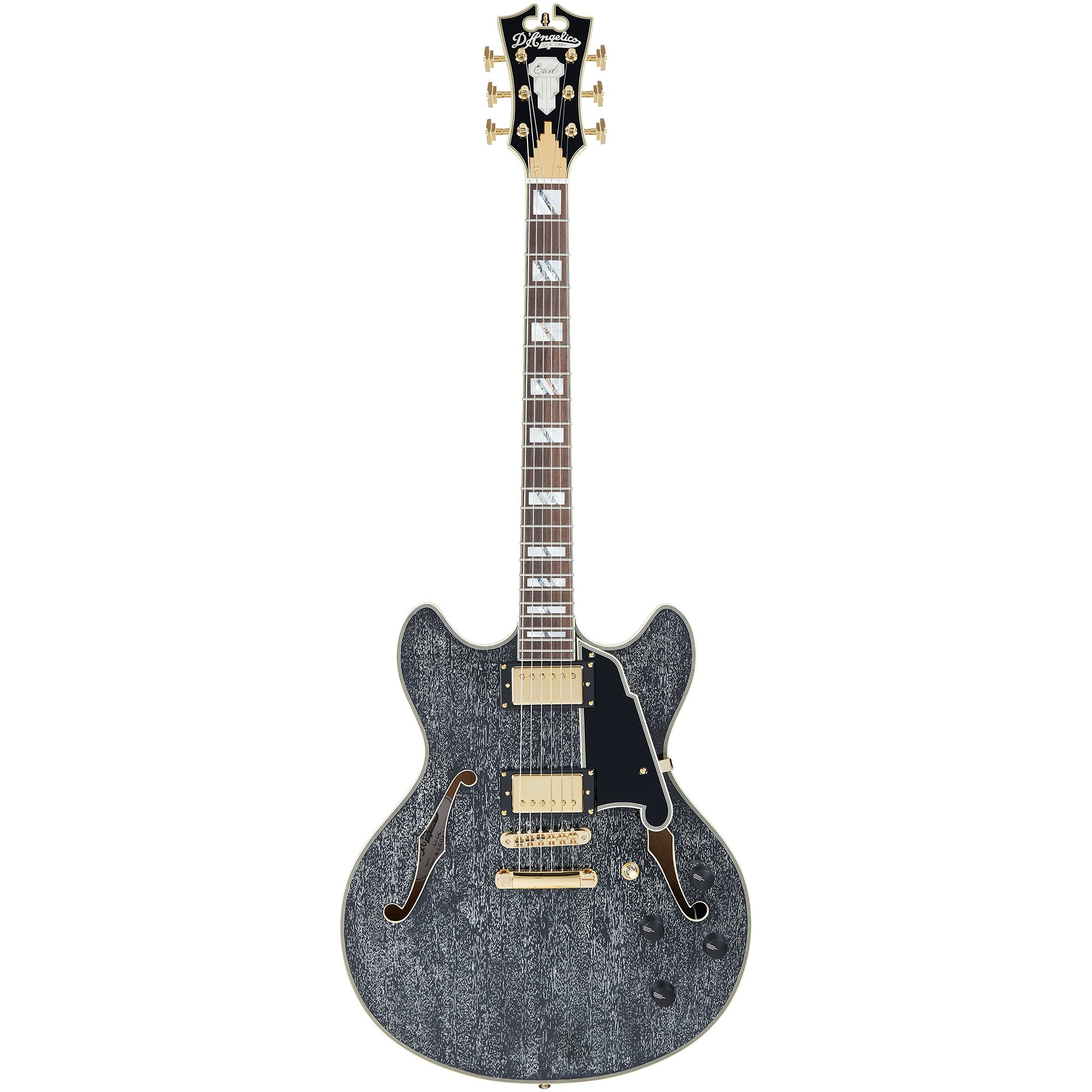 D'Angelico Excel DC Semi-Hollow Electric Guitar (Black Dog
