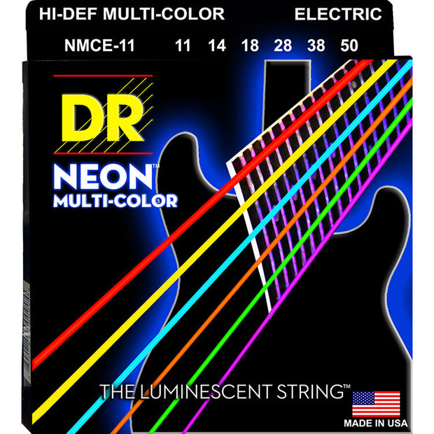 DR Strings NMCE-11 (Heavy) - Hi-Def NEON Multi-Color: Coated Electric: 11, 14, 18, 38, 50