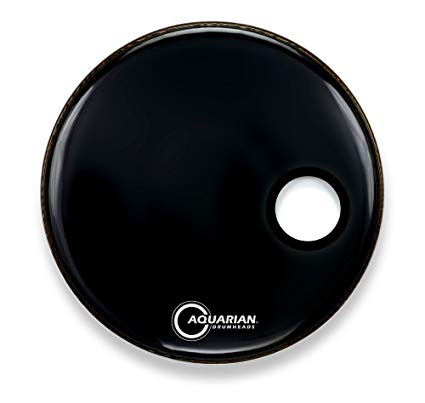 Aquarian SMPTCC18BBK - Small Offset Ported Resonant Gloss Black Bass Drum Head